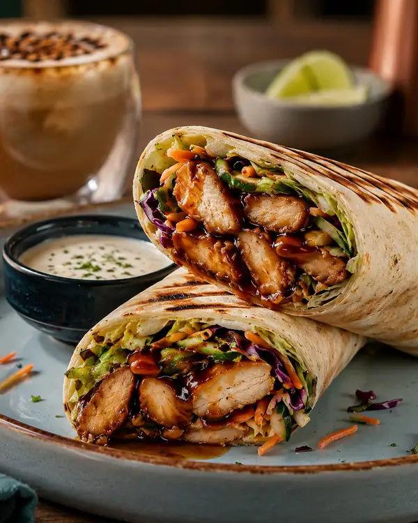 Cafe 66 Chicken Wrap, halved
